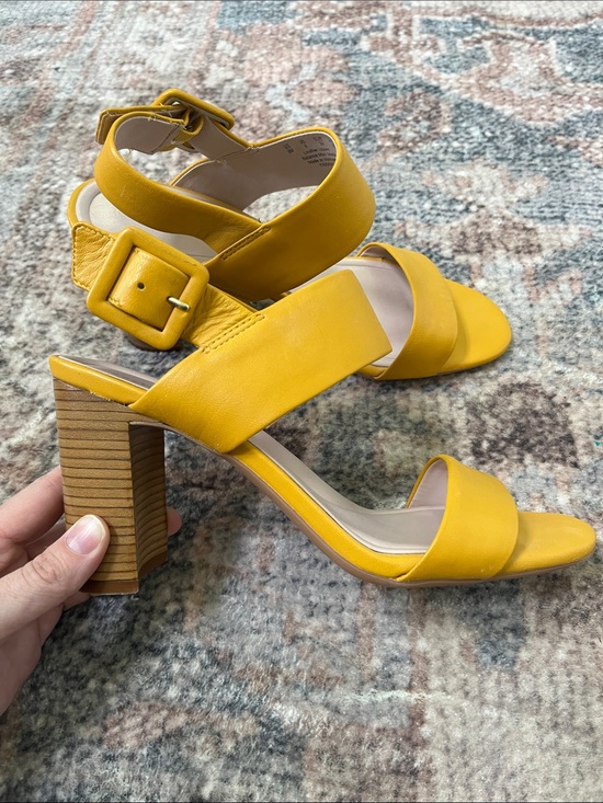 Preston & York Shoes - Preston & York Yellow Stap Block Heel Sandals